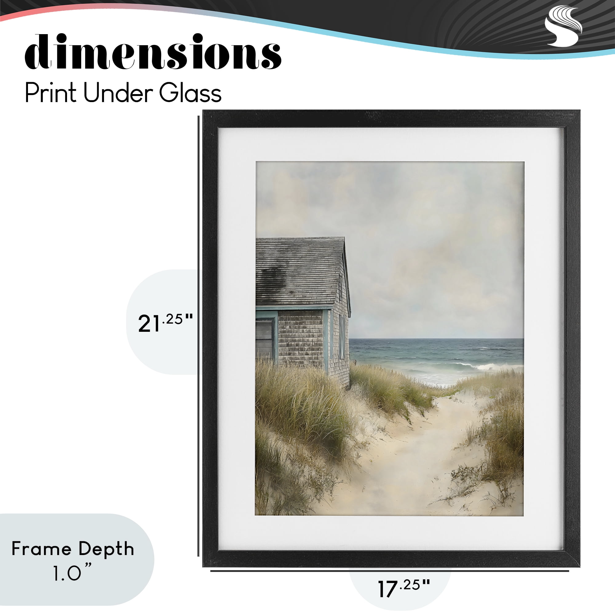 Stupell Industries Oceanfront Cottage on Dune Path Black Framed Print Under Glass, design by Creative Studio