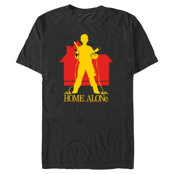 Home Alone Kevin McCallister Silhouette House Logo Retro - Short Sleeve Blended T-Shirt for Adults - Customized-Dark Heather