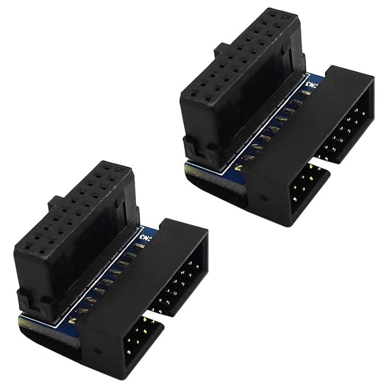 om forladelse sangtekster Bedrift 2 Pcs USB 3.0 20 Pin Male to Female L Turn 90 Degree Right Angle Power  Adapter Board for Motherboard (Up Angled) - Walmart.com