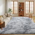 thumbnail image 2 of Janvonne 6x9 Fluffy Shag Area Rug, Ultra Soft Plush Fuzzy Shaggy Non-Slip Carpet for Living Room Bedroom Kids Girls Room Nursery, Cozy Indoor Home Decor, Tie-dye Silver Grey, 2 of 8