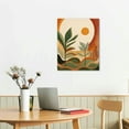 thumbnail image 3 of COMIO Boho Wall Art , MidCentury Modern Wall Prints Framed Canvas Paintings Minimalist Abstract Geometric Beige Orange Moon Plant Desert Nature Illustrations Artwork, Boho Wall Decor Ready To Hang, 3 of 5