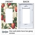 thumbnail image 3 of Yayeee Rocker Switch Wall Plate 3-Gang 6.5"x4.6" Home Decorative Outlet Cover, Beige Strawberry, 3 of 6