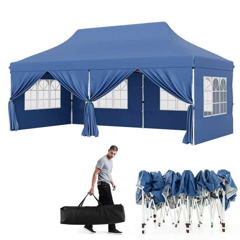 Gymax 10x20 FT Canopy, Heavy Duty with 6 Detachable