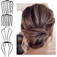 thumbnail image 1 of Hair Clip Hairpin Bun Chignon Pin Hair Fork French Hair Pins 4 Prong Hair Stick Bun Hair Holder Accessories for Women and Girls, 1 of 5