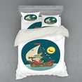 thumbnail image 2 of Ambesonne Cartoon Bedding Set 3 Pcs, Wolf Captain Boat, Twin XL, Multicolor, 2 of 3
