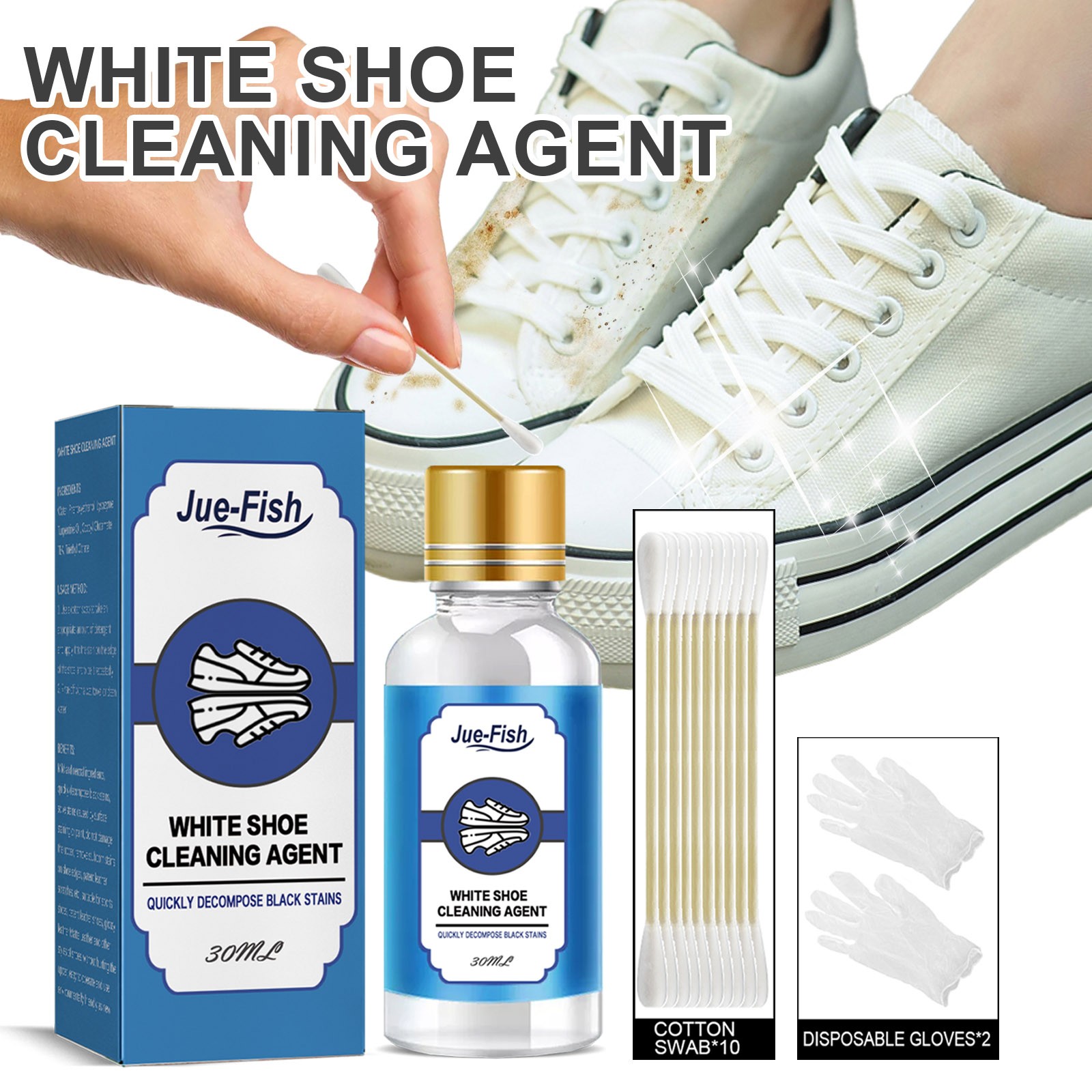 AZZAKVG White Shoe Cleaner 30ml for Black Stains and Scratches on Patentss Leather of White Shoes and Leather Shoe Cleaner for White Shoes Sneaker Cleaner