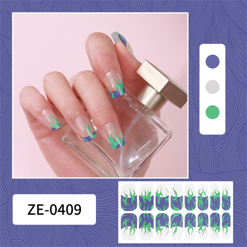 16 Strips Semi Cured Gel Nail Stickers UV Lamp Required Gel Wraps