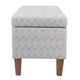thumbnail image 4 of HomePop Transitional Fabric Textured Large Storage Bench in Gray, 4 of 10