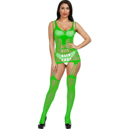

Youmylove Women Sexy Lingerie Fishnet Bodystocking Underwear Nightwear Chemises Bodysuits Chemise Sleepwear