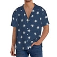thumbnail image 1 of Balery Turtle Camisa Casual de Manga Corta con Botones para Hombre, Texturizada, Estilo Cubano, para Playa, Verano-Small, 1 of 5