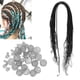thumbnail image 5 of Anillos De Pinzas Para El Cabello, Joyería Para El Cabello Cuentas De Rastas Para El Cabello Prácticas Con Cuerda De Cuero De Vaca Para Bodas Para Banquetes Para Desfiles De Moda Cergrey Plata, 5 of 8