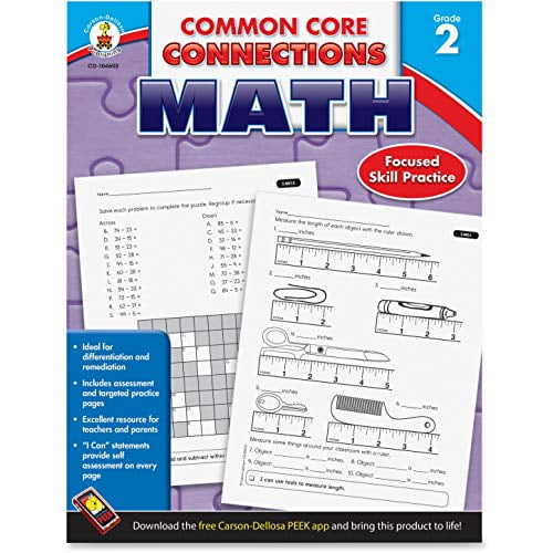 Pre-Owned Carson Dellosa | Common Core Connections Math Workbook | 2nd Grade, 96pgs, 9781624427886, 162442788X, Paperback, Workbook edition