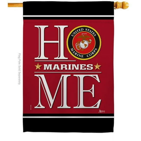 28 x 40 in. Marine Corps Home House Flag with Armed Forces Double-Sided Decorative Vertical Flags Decoration Banner Garden Yard Gift
