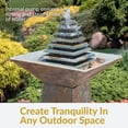 thumbnail image 3 of Sunnydaze Layered Pyramid Slate Outdoor Water Fountain with Light, 3 of 11