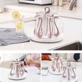 thumbnail image 5 of Swan Cup Holder with Rotating Drip Tray Plastic Rotatable Drinking Cup Drainer Stand Rack for Home Kitchen Pink 4 Heads, 5 of 5