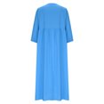 thumbnail image 5 of GaThRRgYP Women's Printed Maxi Boho Short Sleeve Dress,Ladies' Casual V-neck Three-quarter Sleeve Cotton and Linen Pocket Dress Blue XXL, 5 of 9