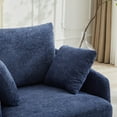 thumbnail image 4 of PORKISS Swivel Accent Chair, Modern Barrel Chair with 2 Thorw Pillows, Oversized Comfy Round Armchair Reading Chair, Comfy Chair for Bedroom Living Room, Navy, 4 of 9