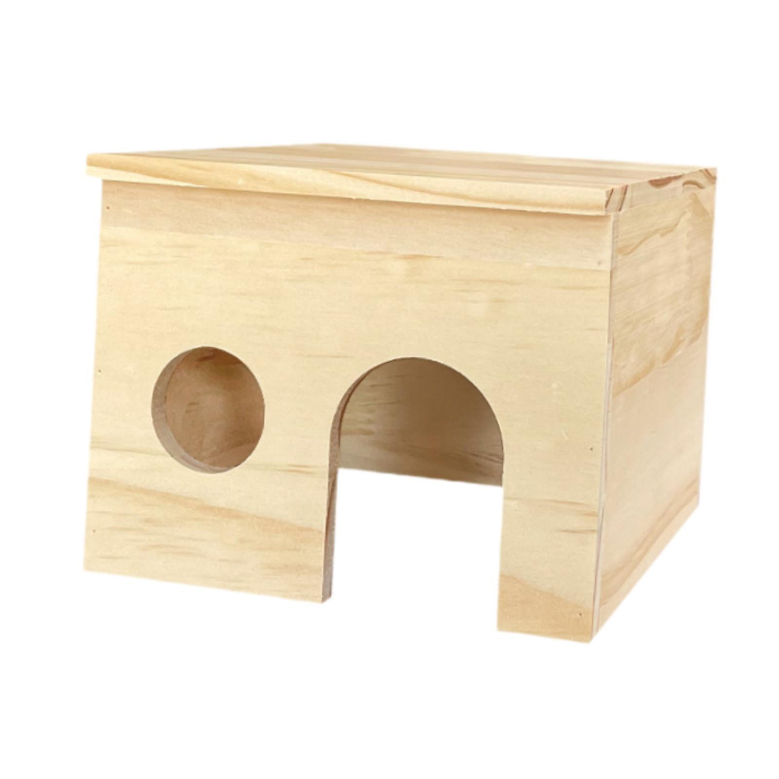 EHJRE Wooden Pet Toy House Chamber Landscaping Supplies Cabin Hamster Hut Habitat for Chinchilla Dwarf Hamster Mice Small Animals