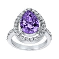 thumbnail image 4 of ELYA Jewelry Women's Pear-Cut Purple Cubic Zirconia Sterling Silver Ring, 4 of 4