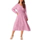 thumbnail image 2 of INSPIRE CHIC Vestidos de Otoño para Mujeres de Manga Larga con Escote en V Floral Boho Flowy Midi S Rosa, 2 of 5