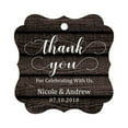 thumbnail image 1 of Darling Souvenir Custom Names Thank You For Celebrating With Us Wedding Hang Tags Personalized Party Tags-Dark Wood-50 Tags, 1 of 1