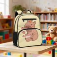 thumbnail image 2 of Jeiento Cute Capybara 13.5 Inch Lightweight Kids Backpack for Preschool, Toddler School Bag for Boys & Girls 2-5, 5 Pocket Bookbag with Adjustable Straps, 2 of 7