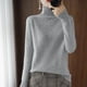 thumbnail image 2 of Suéter básico de cuello alto de lana merino, suéter de cachemira informal, cómodo, otoño e invierno, ropa de mujer con mangas raglán, 2 of 5