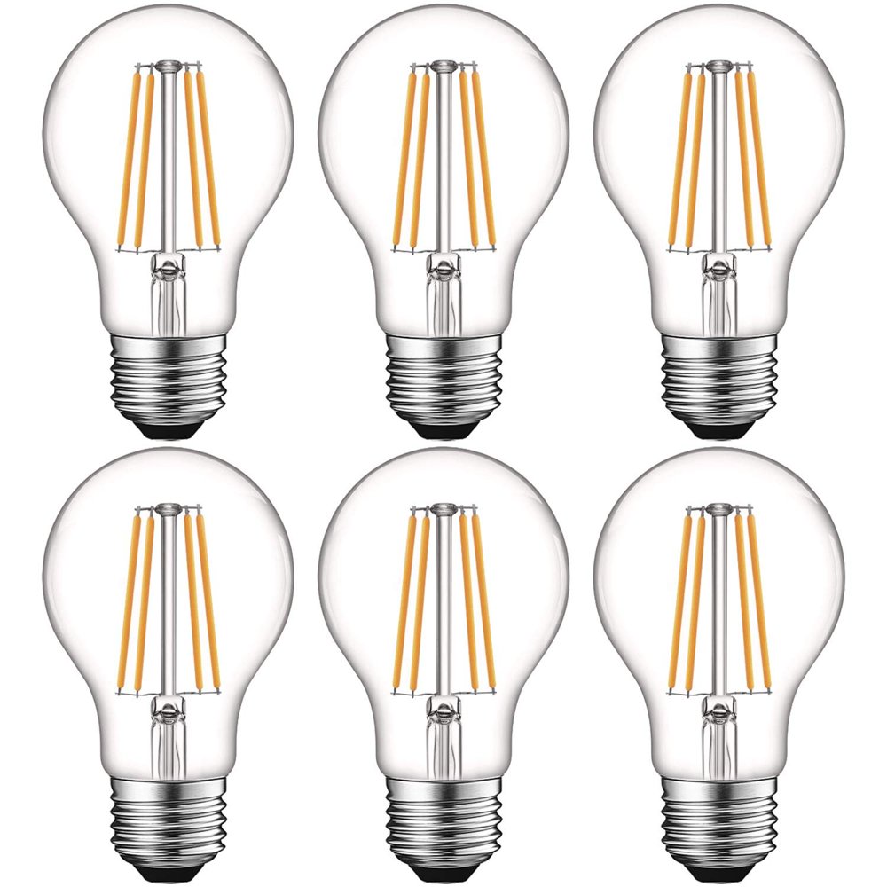 Luxrite A19 Edison Dimmable LED Light Bulbs 8W=60W 2700K Warm White