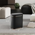 thumbnail image 2 of Black Bathroom Trash Can with Lid - ELPEHCO 2 Gallon Sensor Trash Bin, Automatic Narrow Garbage Can, Waterproof Smart Trash Can, Slim Motion Sensor Waste Bins for Bathroom, Living Room, Office, 2 of 16