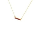 thumbnail image 2 of Pure Elegance Minimalist Horizontal Bar Straight Line Pendant Necklace With Ruby Stone in 925 Silver With 14K White Gold Over, 2 of 4