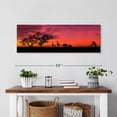 thumbnail image 2 of Elephant Stock Panoramic Sunset Safari Wall Art - Panoramic Canvas Wall Art - Living Room Wall Decor - Nature Canvas - Black And Orange Decor - 30" x 10", 2 of 4