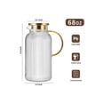 thumbnail image 3 of 2 PACK Glass Pitcher With Lid, 68 Oz/ 2 Liter Classic Vertical Stripes Water Pitcher With Handle,Glass Water Carafe For Cold Brew, Coffee, Lemonade, Iced Sun Tea,Beverage,Heat Resistant, 3 of 6