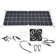 thumbnail image 1 of Panel solar fotovoltaico de 10 W con kit de ventilador, puertos USB hembra duales para coches, barcos, aviones, satélites, 1 of 5