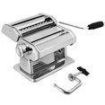 thumbnail image 1 of (Silver) - GOURMEX Stainless Steel Manual Pasta Maker Machine With Adjustable Thickness Settings Perfect for Professional Homemade Spaghetti and Fettuccini Includes Removable Handle and Clamp (Silver), 1 of 5