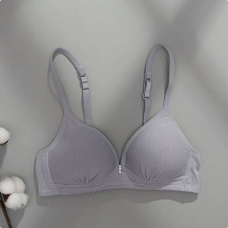 Wireless Bras Plus Size  Xunlbb Women s Lingerie Student Girl Gathered Thin Without Steel Ring Girl s Bra(Gray M)