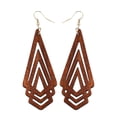 thumbnail image 5 of 3pairs Hollow Triangle Jewelry, Metal Color:Green Brown, 5 of 5