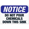 thumbnail image 1 of Do Not Pour Chemicals Down This Sink Sign, OSHA Notice Sign, 24x36 Corrugated Plastic, 1 of 7