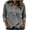 Gray, variant on Women's Asymmetrical Button Placket Tops Lightweight Thin Collared Solid Color Cotton Blouses Relaxed Dressy Casual 3/4 Sleeve Shirts S