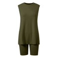 thumbnail image 6 of BOOMNY Womens 2 Peice Workout Shorts Sets Solid Sleeveless Tops Gym Yoga Shorts Outfits for Women Summer Athletic Matching Sets, 6 of 7