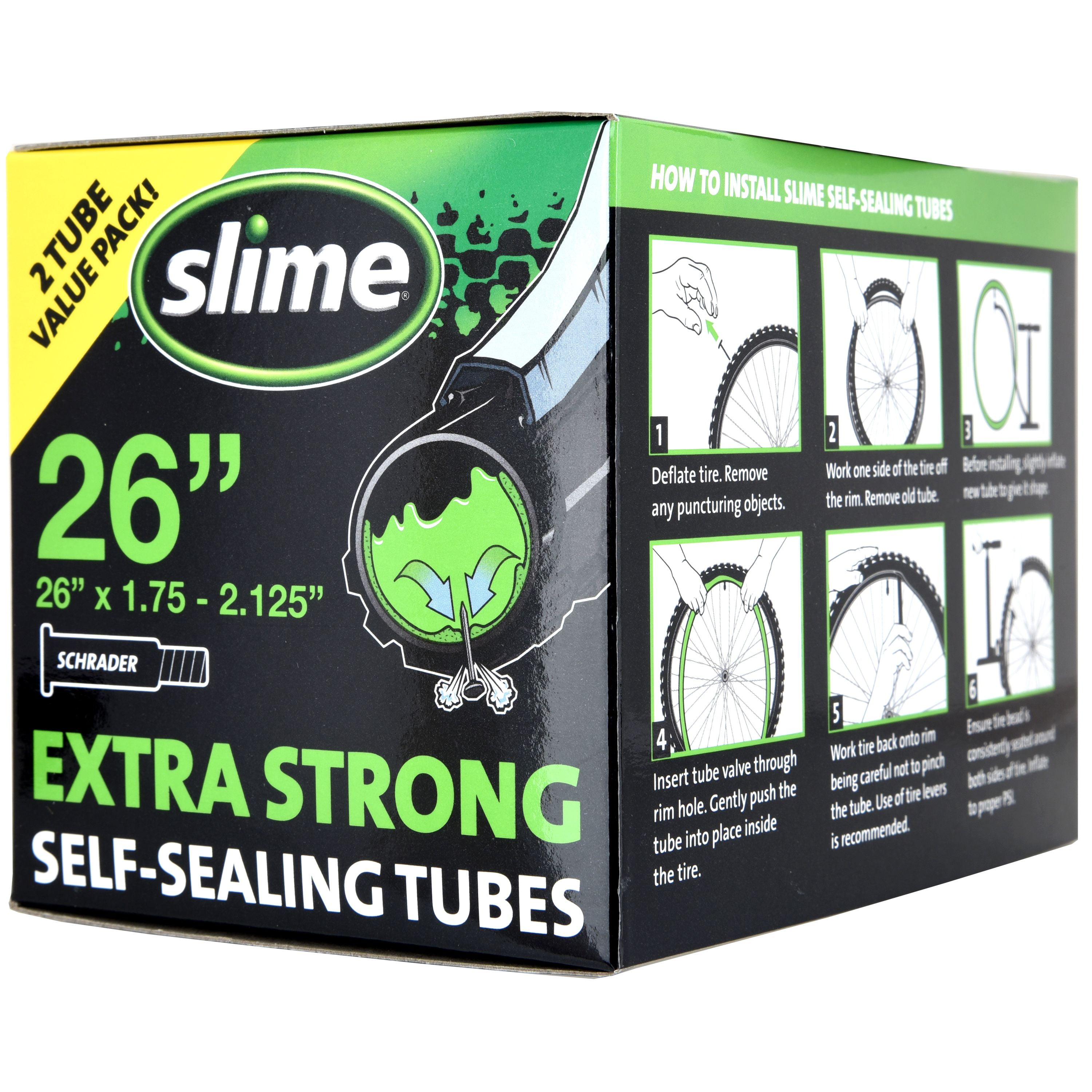 SIX Pack Slime Self-Sealing Bike Inner Tube 26x1.75-2.125 Schrader Valve 6 tubes 