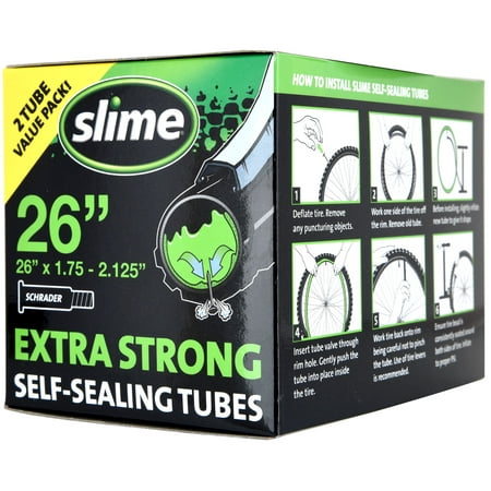  Slime Extra Strong Self-Sealing Bicycle Tubes Schrader 26" x 1.75-2.125" 2 Pack