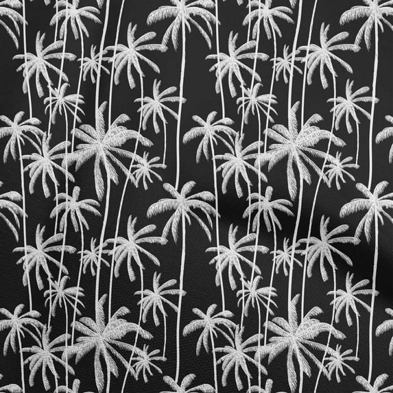 oneOone Cotton Jersey Black Fabric Tropical Tree Sewing Material Print Fabric By The Yard 58 Inch Wide