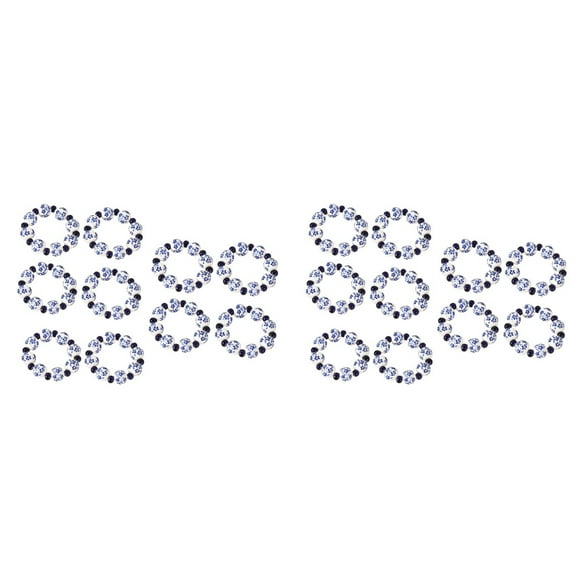 20PCS Ethnic Style Hand-Painted Blue White Beads Napkin Ring Home Table Decoration Napkin Buckle Hand Drawn Napkin Ring