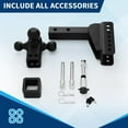 thumbnail image 5 of Adjustable Trailer Hitch, Triple Ball Hitch Ball Sizes (1-7/8'', 2'', 2-5/16'') for 2'' Trailer Receiver, 8/6 Inch Drop/Up, 20,000 LBS GTW (2“- 8”), 5 of 7