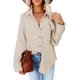thumbnail image 1 of Camisas de pana con botones para mujer, blusas de manga larga estilo boyfriend, de gran tamaño, chaquetas informales con cuello$Camisas de pana para mujer, camisa de manga larga con, 1 of 5
