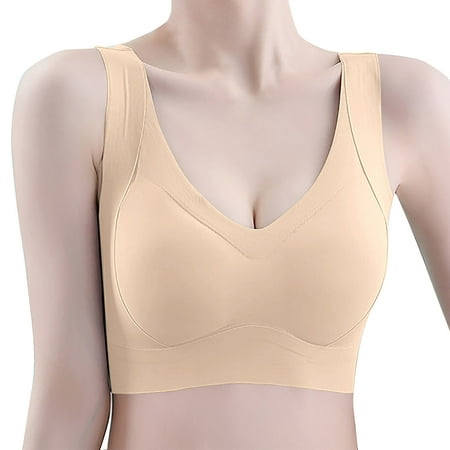 Dyegold Womens Underwear Bras for women Women s Thin Summer Comfortable Back Without Or Steel Rings Bra Ice Silk Plus Size Fixed Cup Lingerie For Women Deals of the Day Clearance