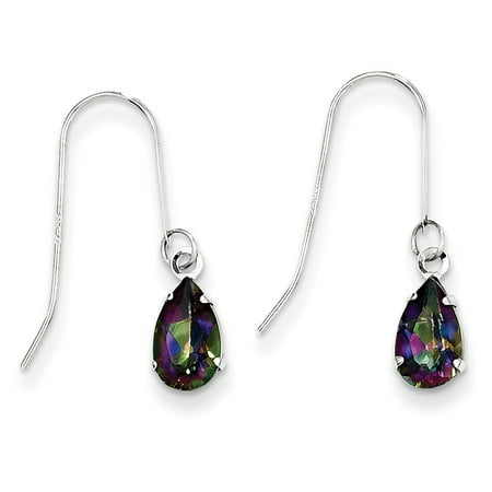 14k White Gold Madi K 8x5 Pear Mystic Fire Topaz Earrings 14k White Gold Madi K 8x5 Pear Mystic Fire Topaz Earrings