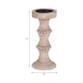 thumbnail image 5 of Decorative Wooden Pillar Candle Holder with Bead Banded - Stylish Antique Style Candlestick Holder for Table Centerpiece or Entryway Decor - Home Decor Accent for Living Room - 11", Ivory & Tan, 5 of 12
