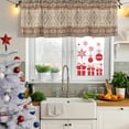 thumbnail image 5 of Brown Geometric Curtain Valances for Windows, Kitchen Valance Window Treatments Panel 2 Pack, Modern Ethnic Southwest Vintage Rod Pocket Short Curtains for Bathroom Bedroom 42 x 18 Inch, 5 of 8