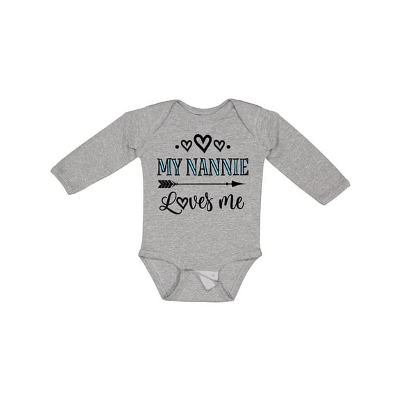 Inktastic My Nannie Loves Me Granddaughter Boys or Girls Long Sleeve Baby Bodysuit
